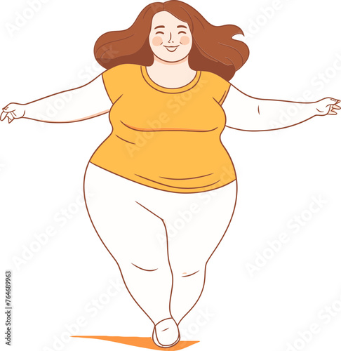Bold Strokes of Empowerment: Dynamic Fat Woman Vector Art