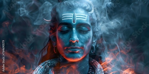 A powerful depiction of Lord Shiva in a transcendent spiritual light. Concept Lord Shiva, Hindu Iconography, Spiritual Art, Transcendent Portrayals