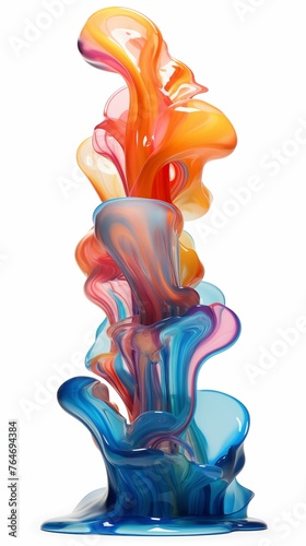 Colorful abstract 3-d object isolated on white background
