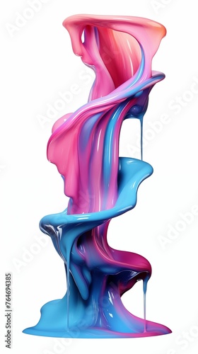 Colorful abstract 3-d object isolated on white background