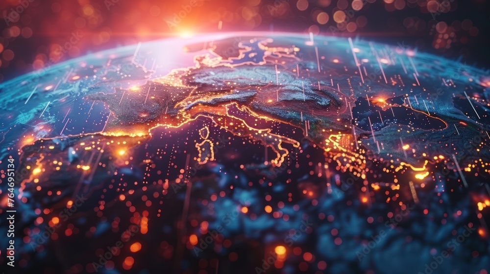 Communication technology for internet business, Global world network and telecommunication on earth Communication technology for internet business, Global world network and telecommunication on earth