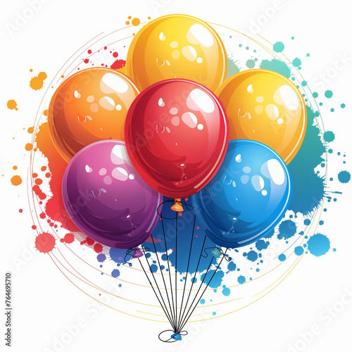 Modern Ballons 3D background Image photo