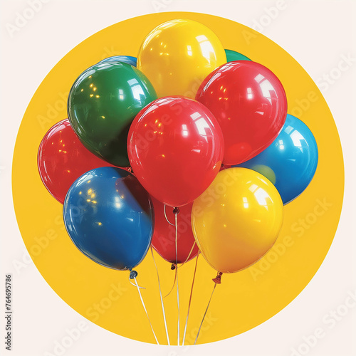 Modern Ballons 3D background Image photo