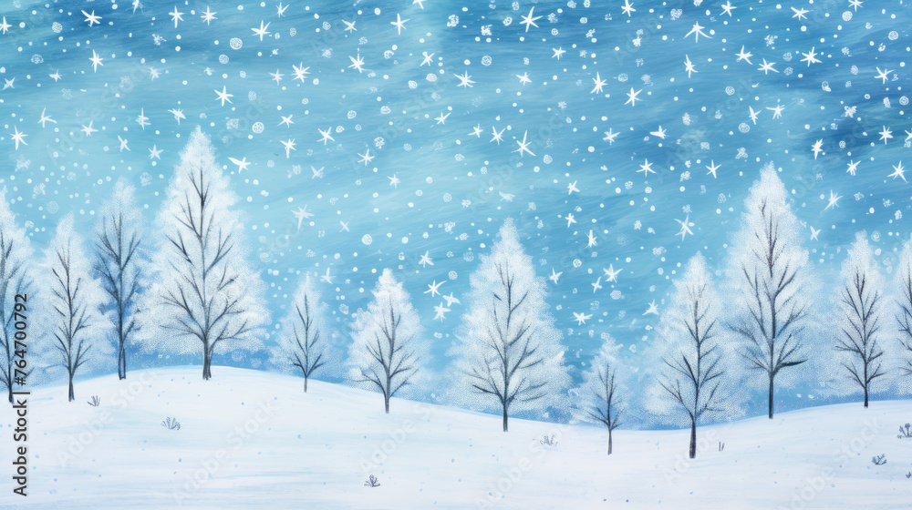 Vector winter snowy landscape. Christmas background with snowfall Vector winter snowy landscape. Christmas background with snowfall