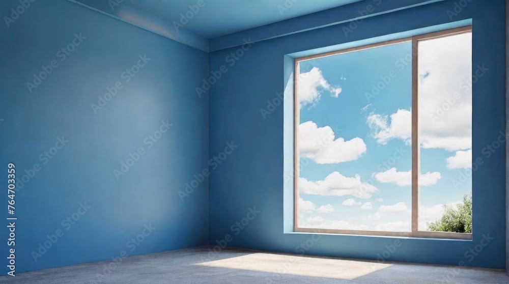 Fototapeta premium empty room with window and sky
