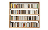 Wooden Bookshelf Isolated on Transparent Background