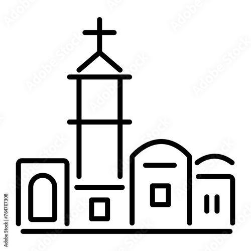 Modern line style icon of a chapel 