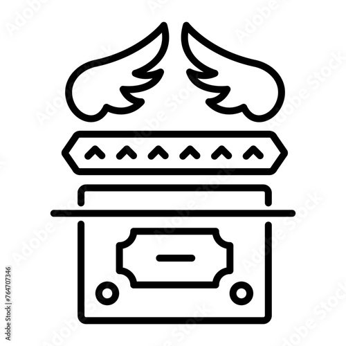 Trendy linear icon deputing ark of covenant 