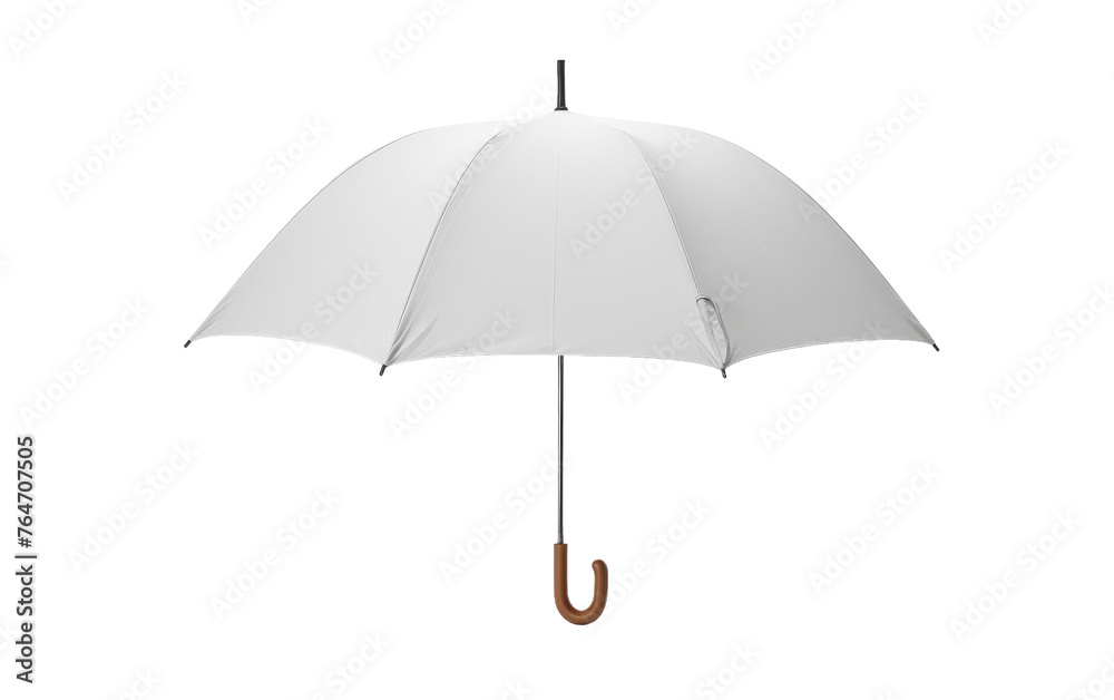 Classic White Umbrella Isolated on Transparent Background