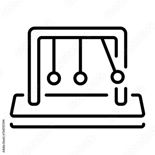 Check out linear icon depicting newton cradle 