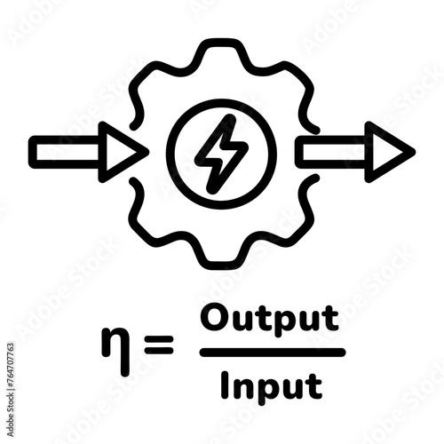 Check out line style icon of efficiency formula 