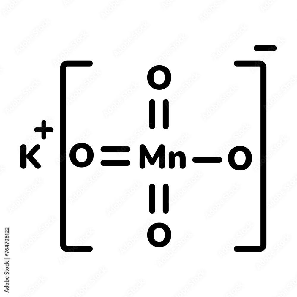 Trendy linear icon of potassium permanganate Trendy linear icon of potassium permanganate