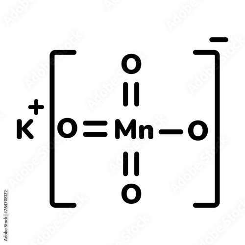 Trendy linear icon of potassium permanganate
