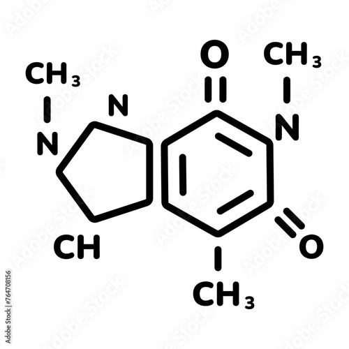 Editable outline icon of caffeine formula