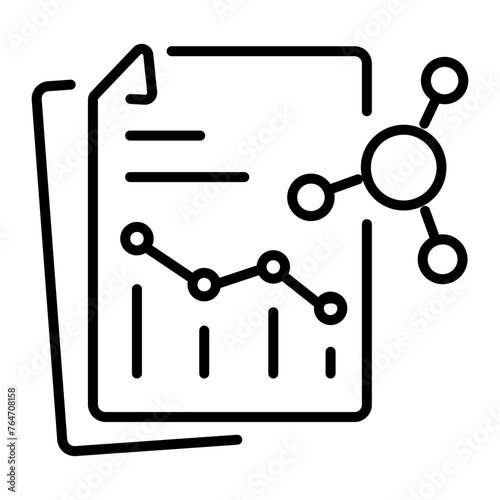 Grab this linear icon of research report 