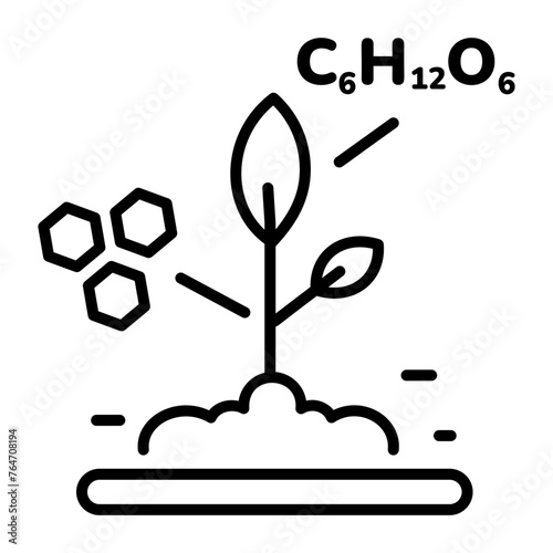 Handy line style icon depicting organic chemistry 