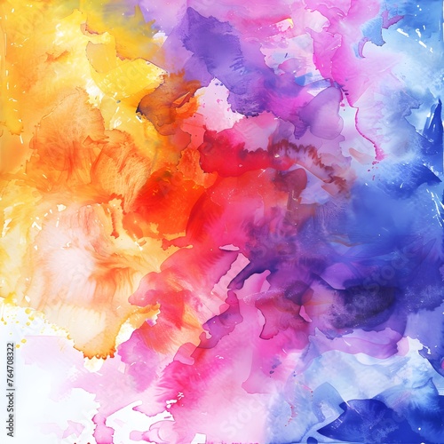 A colorful watercolor painting with a lot of different colors.