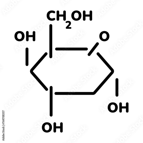 Ready to use linear icon of galactose formula  photo