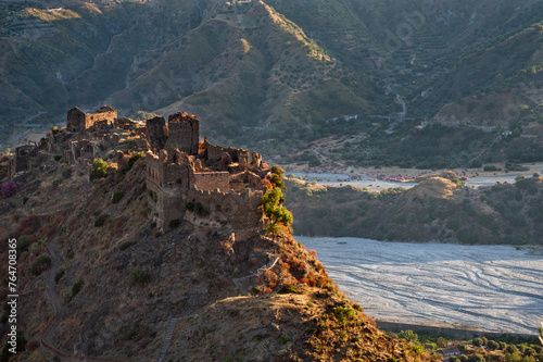 Aspromonte National Park, Amendolea Vecchio, province of Reggio Calabria, Italy, ruins of the castle of the Ruffo di Calabria