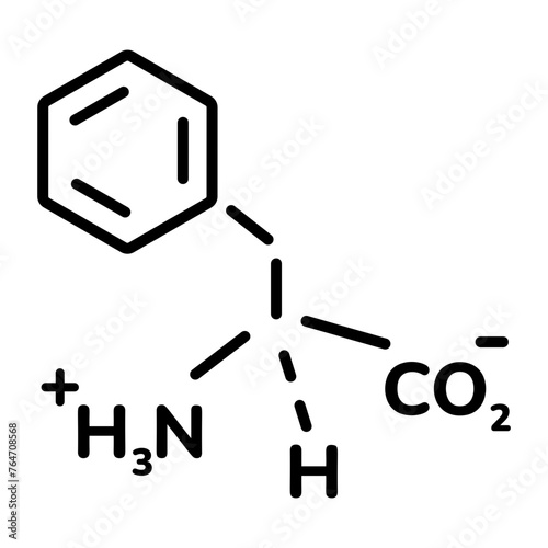 Phenylalanine formula line style icon  photo