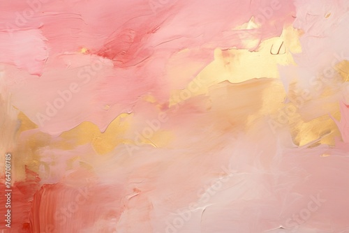 a pink and gold painted wall