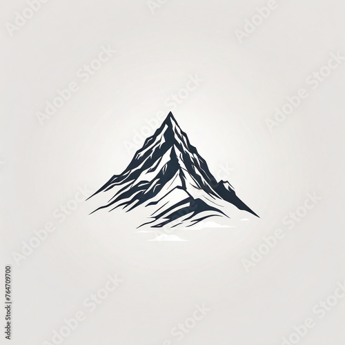 mountain logo illustration, black line