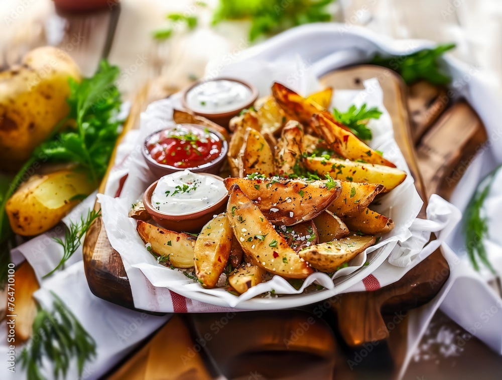 Potato Wedges with Dip Potato Wedges with Dip