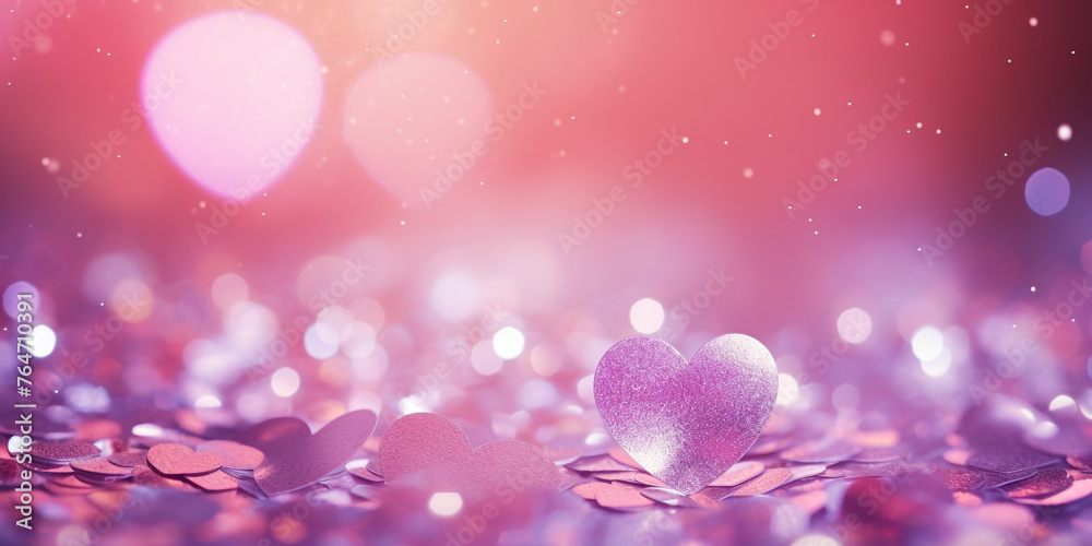 Valentine's pink: lights background, in the style of glitter, luminous palette, selective focus, vibrant stage backdrops сreated with Generative Ai