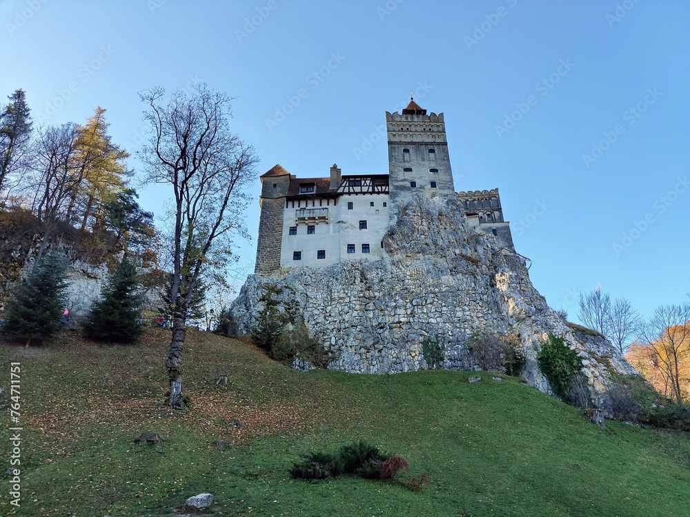 Bran Castle, Transylvania, Romania - Dracula Castle - Famous Dracula castle in Bran, Transylvania, Romania, Europe. Late autumn - Halloween - at Bran Castle. 
