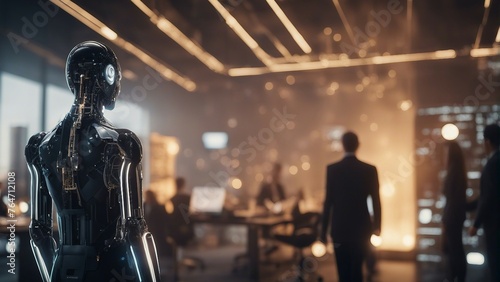 Generative AI. This captivating image perfectly captures the harmonious coexistence of technology and humanity in the not-so-distant future. power and efficiency