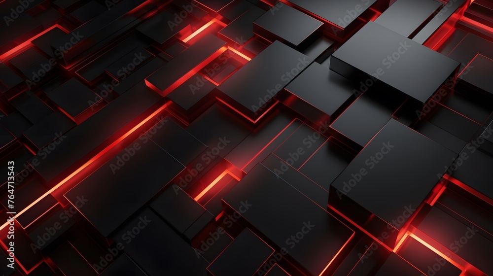 3d rendering of black and red abstract geometric background. Scene for advertising, technology, showcase, banner, game, sport, cosmetic, business, metaverse. Sci-Fi Illustration. Product display 3d rendering of black and red abstract geometric background. Scene for advertising, technology, showcase, banner, game, sport, cosmetic, business, metaverse. Sci-Fi Illustration. Product display