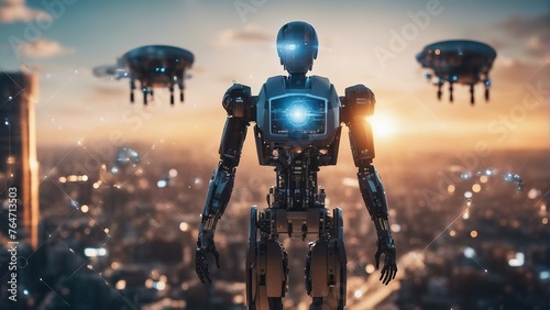 Generative AI. Embracing Tomorrow: The Rise of AI-Powered Robotics in Modern Society. The Dawn of AI-Powered Robotics in the Modern World. Machine Learning. Advanced technology. Future of humans.