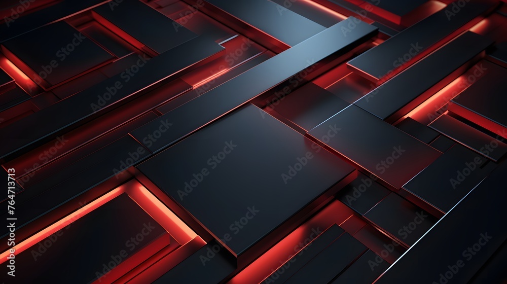 3d rendering of black and red abstract geometric background. Scene for advertising, technology, showcase, banner, game, sport, cosmetic, business, metaverse. Sci-Fi Illustration. Product display 3d rendering of black and red abstract geometric background. Scene for advertising, technology, showcase, banner, game, sport, cosmetic, business, metaverse. Sci-Fi Illustration. Product display