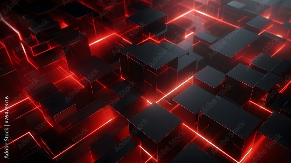 3d rendering of black and red abstract geometric background. Scene for advertising, technology, showcase, banner, game, sport, cosmetic, business, metaverse. Sci-Fi Illustration. Product display 3d rendering of black and red abstract geometric background. Scene for advertising, technology, showcase, banner, game, sport, cosmetic, business, metaverse. Sci-Fi Illustration. Product display