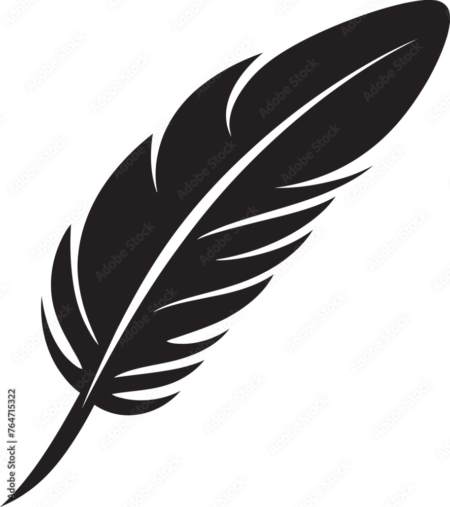 Minimalist Feather Icon Clean Logo Concept Feather Vector Graphic Elegant Logo Design