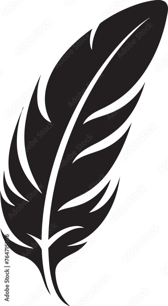 Elegant Feather Icon Vector Logo Design Brilliance Minimalist Feather Symbol Symbolizing Vector Logo Mastery
