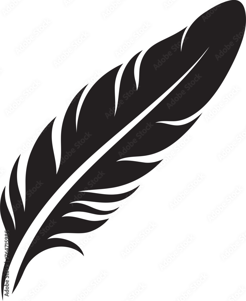 Fototapeta premium Minimalist Feather Emblem Contemporary Logo Concept Vector Feather Icon Streamlined Logo Inspiration