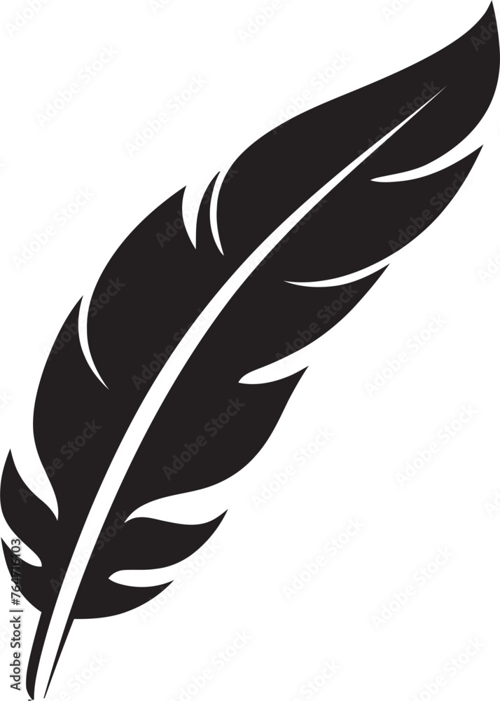 Fototapeta premium Minimalist Feather Design Streamlined Logo Concept Feather Essence Vector Minimalist Logo Design