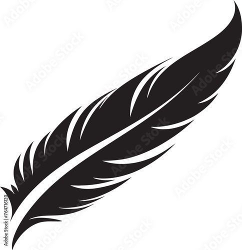 Delicate Plume Vector Minimalist Feather Symbol Serene Quill Minimalist Vector Feather Logo