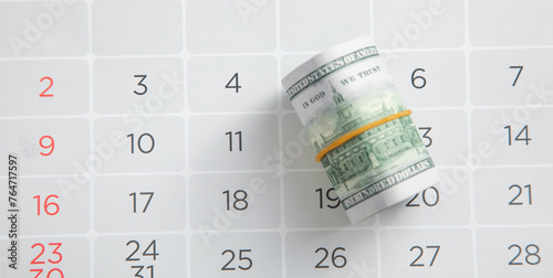 Dollar banknote on calendar. Business © andranik123