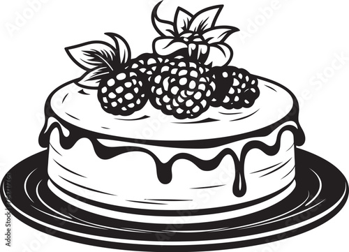 Cherry Berry Delight Vector Cake Logo Sweet Temptation Cherry Berry Cake Vector Design