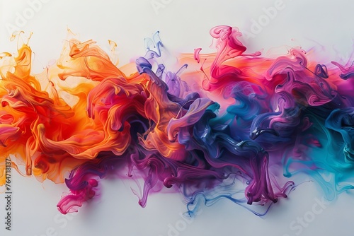 Abstract background acrylic color paint in fluid motion.