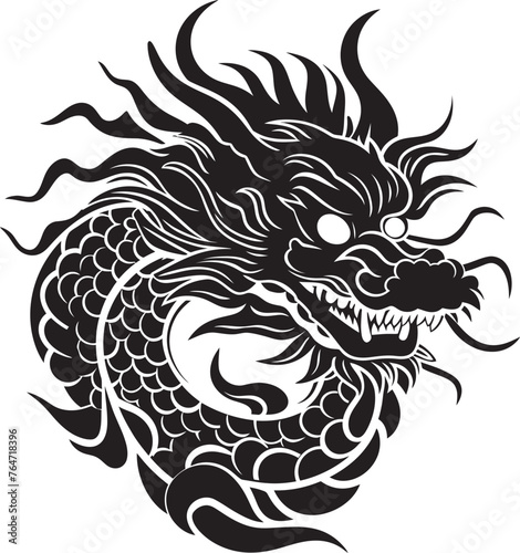 Regal Majesty Chinese New Year Dragon Vector Logo Celestial Serpent Dance Vector Icon for Lunar New Year