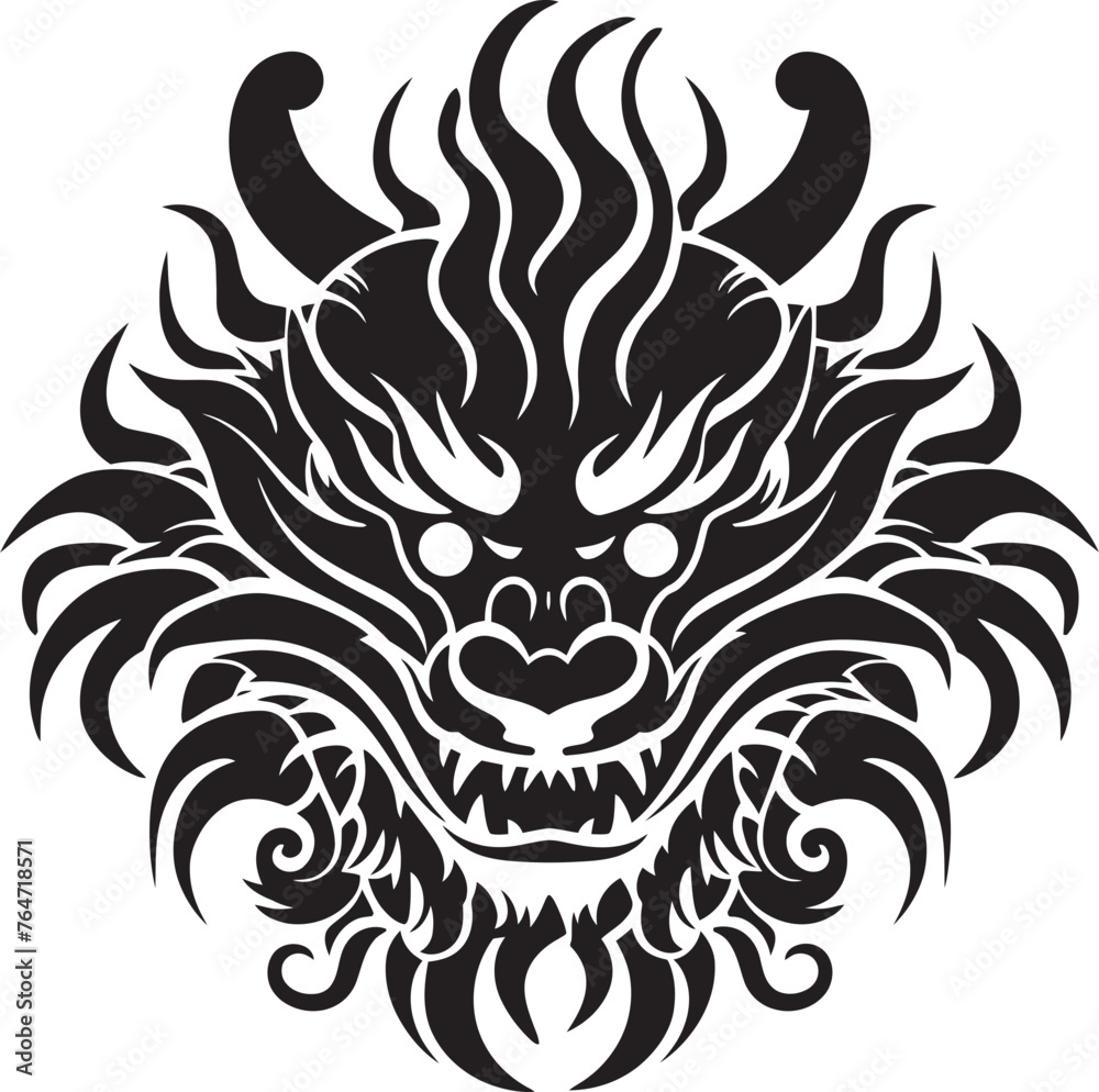 Obraz premium Lunar Serpent Prosperity Chinese New Year Vector Graphics Celestial Dragon Legacy Vector Emblem for Chinese New Year Celebration