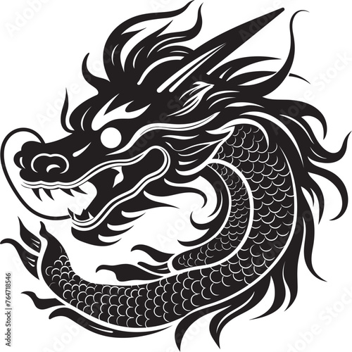 Cultural Dragon Majesty Chinese New Year Vector Graphics Imperial Prosperity Vector Emblem for Chinese New Year Celebration