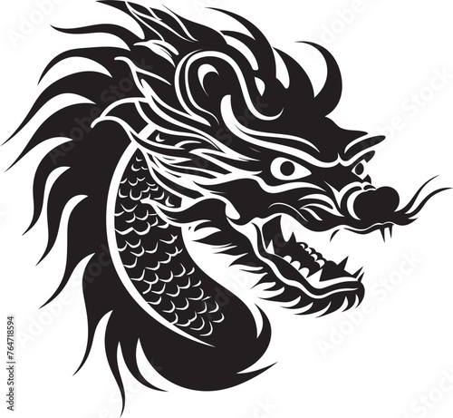 Dragons Prosperity Chinese New Year Vector Icon Graphics Celestial Guardian Dragon Vector Logo for Lunar New Year