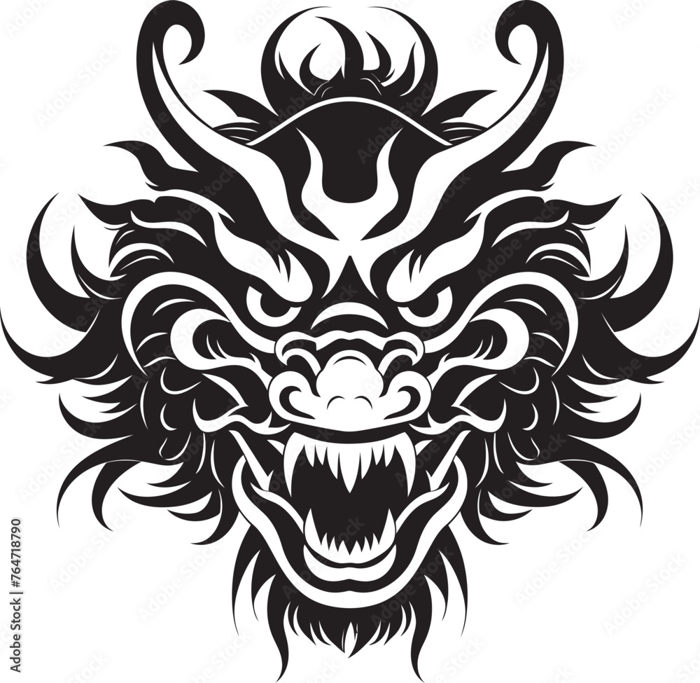 Celestial Dragon Chinese New Year Vector Logo Design Imperial Majesty Dragon Vector Icon for Lunar New Year