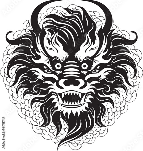 Celestial Elegance Dragon Graphics for Lunar New Year Design Prosperous Dragon Chinese New Year Vector Logo