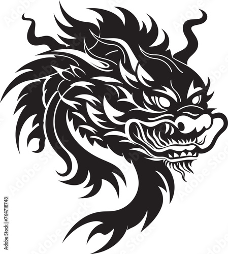 Dragons Blessing Vector Icon for Chinese New Year Celebration Celestial Elegance Dragon Graphics for Lunar New Year Design
