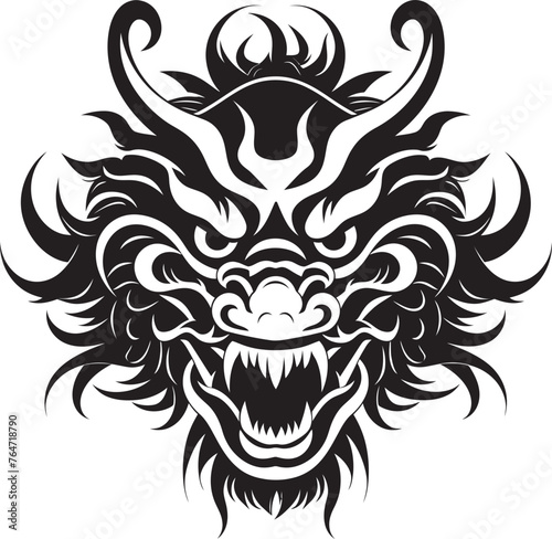 Celestial Dragon Chinese New Year Vector Logo Design Imperial Majesty Dragon Vector Icon for Lunar New Year